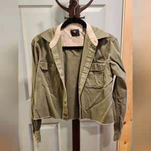 Wrangler Olive Utility Jacket with Beige Accents